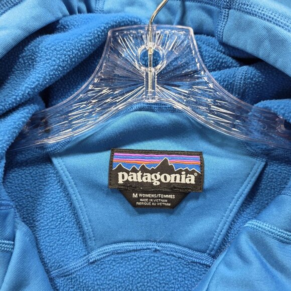 Patagonia Hoodie Jacket Womens Medium Blue Polartec Power Stretch Zip Fleece - Picture 5 of 11